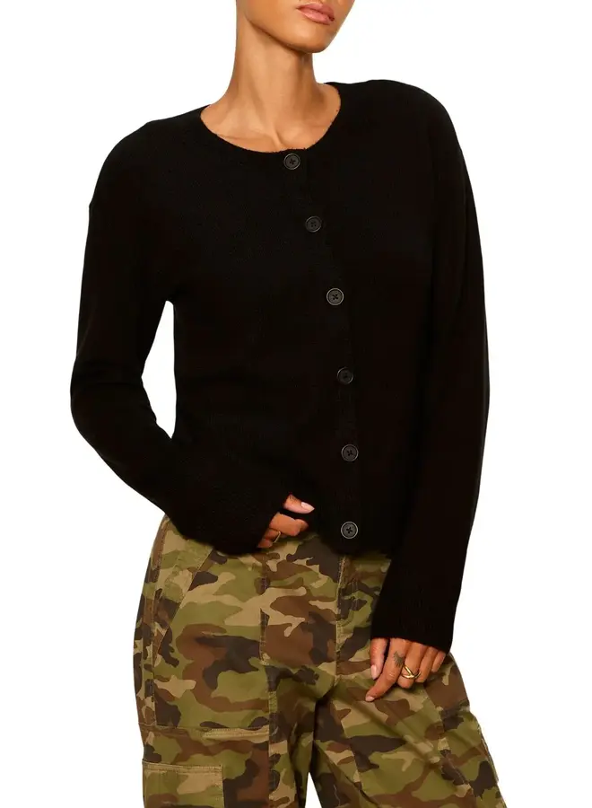 Cardigan Sanctuary Must-Have à col rond boutonné noir