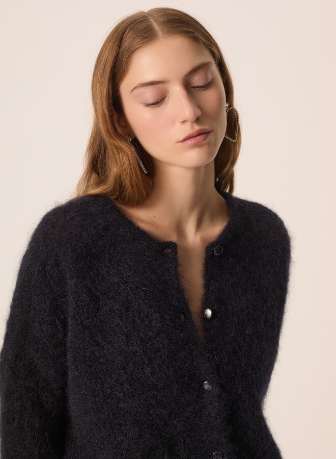 Cardigan Des Petits Hauts Bea moelleux bleu marine