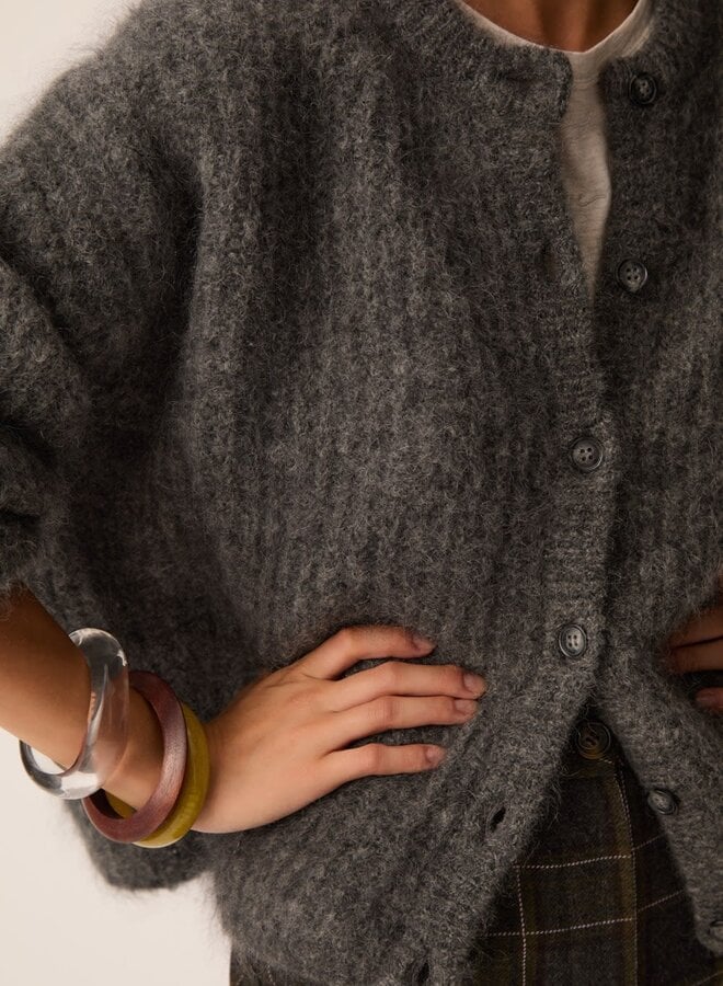 Cardigan Des Petits Alma moelleux gris anthracite