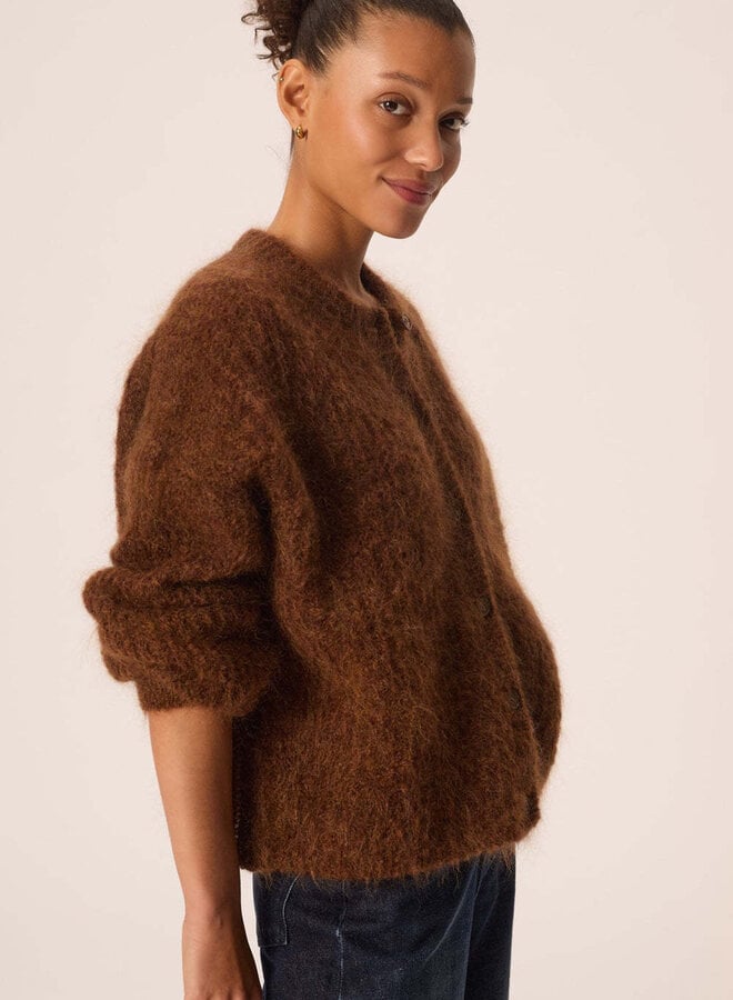 Cardigan Des Petits Hauts Alma moelleux brun cognac chiné