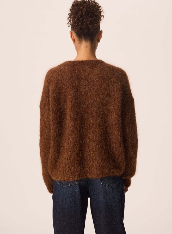 Cardigan Des Petits Hauts Alma moelleux brun cognac chiné