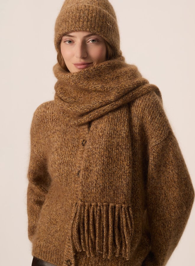 Foulard Des Petits Hauts Amandine brun bois mélange
