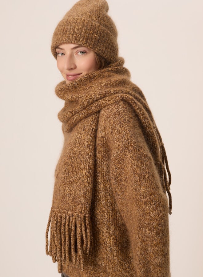 Foulard Des Petits Hauts Amandine brun bois mélange