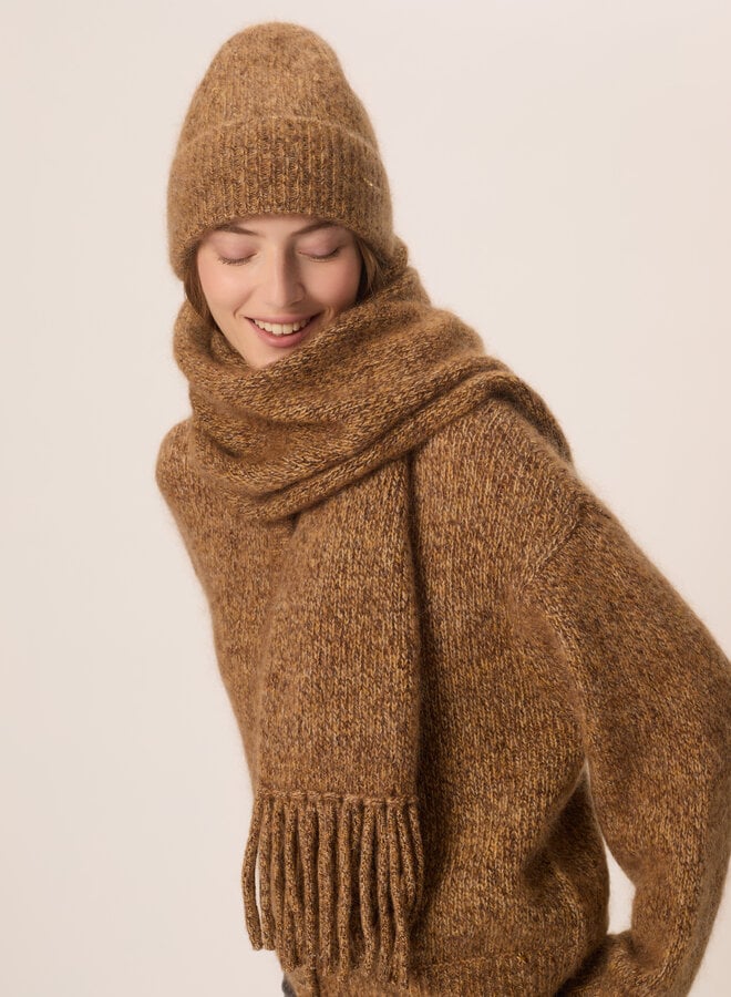 Foulard Des Petits Hauts Amandine brun bois mélange