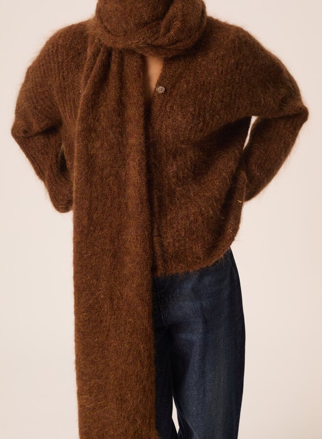 Foulard Des Petits Hauts Alouette moelleux cognac chiné