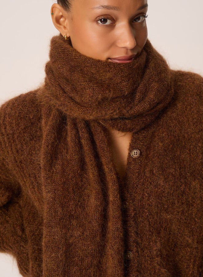 Foulard Des Petits Hauts Alouette moelleux cognac chiné