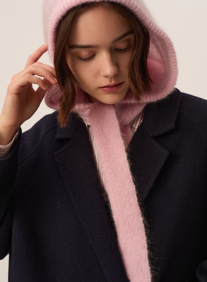 Foulard-capuche Des Petits Hauts Aliou moelleux rose dragée