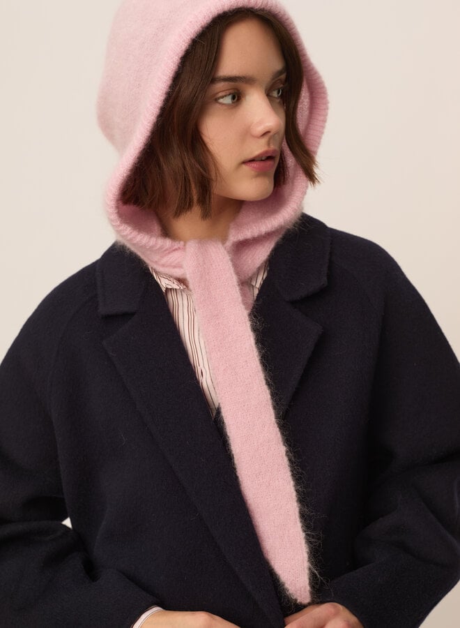 Foulard-capuche Des Petits Hauts Aliou moelleux rose dragée