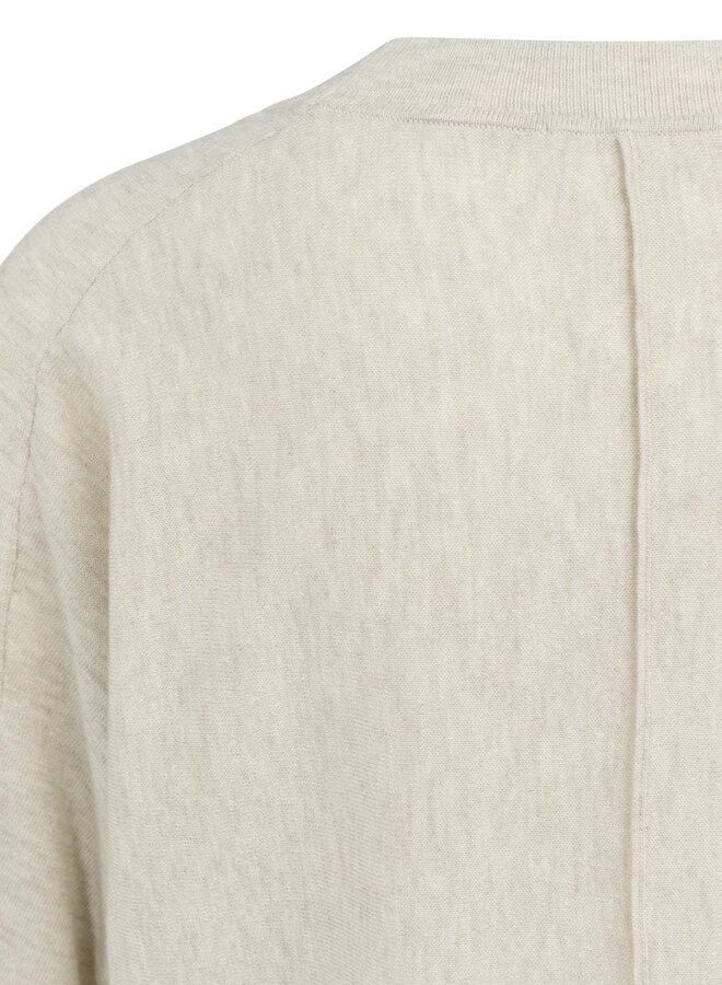 Tricot Yaya à col V & manches 3/4 beige mélange