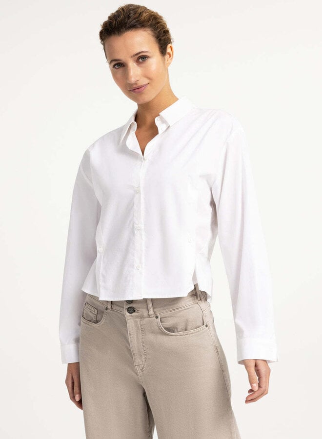 Chemise Yaya à col classique & pinces boutonnées blanche