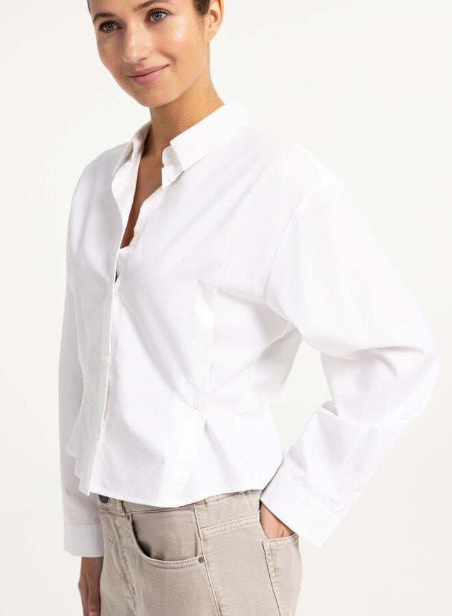 Chemise Yaya à col classique & pinces boutonnées blanche