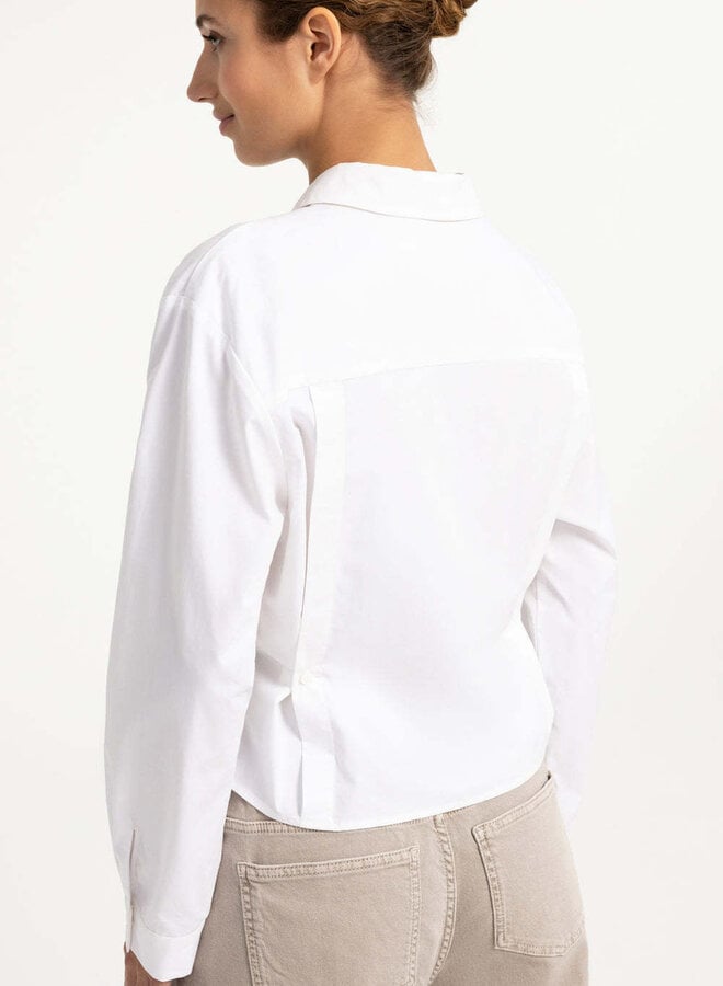Chemise Yaya à col classique & pinces boutonnées blanche