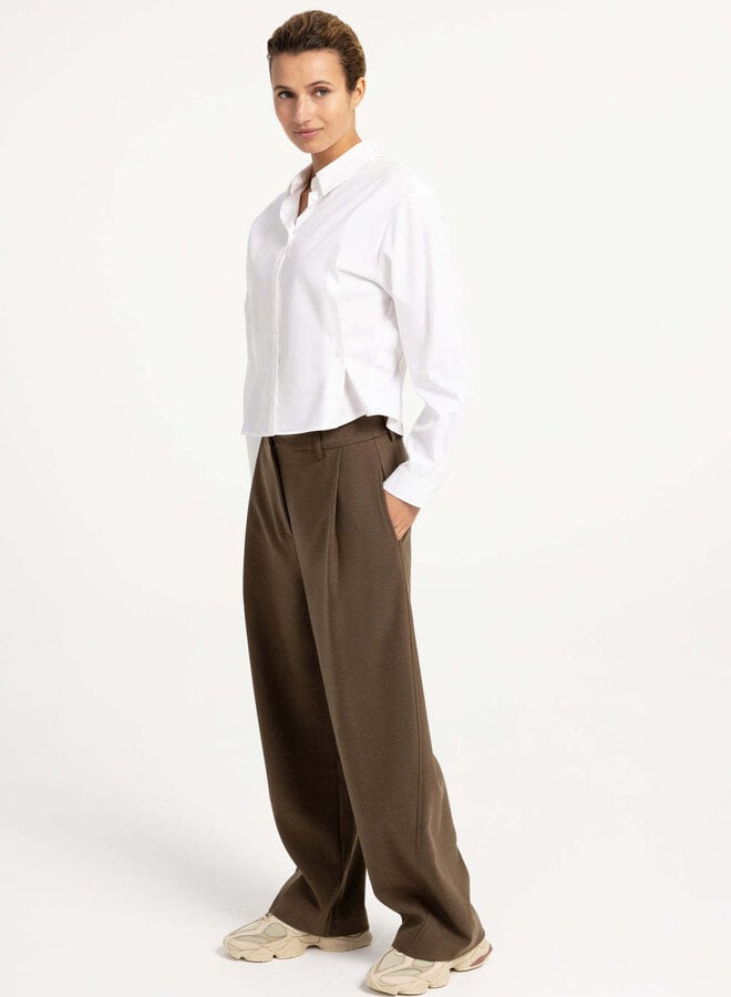 Chemise Yaya à col classique & pinces boutonnées blanche