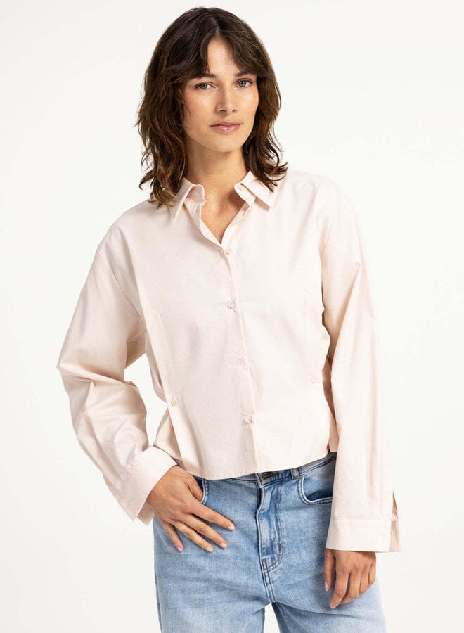 Chemise Yaya à col classique & pinces boutonnées rose pâle