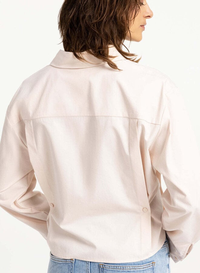 Chemise Yaya à col classique & pinces boutonnées rose pâle