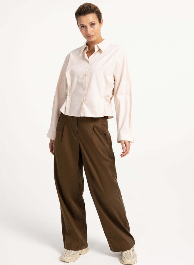 Chemise Yaya à col classique & pinces boutonnées rose pâle