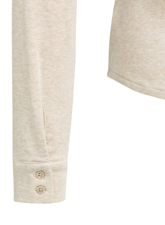 Chemise Yaya à col classique en jersey beige gruau mélange