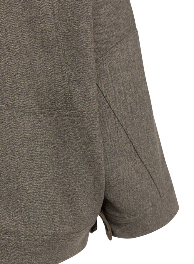 Jacket Yaya surdimensionné gris brun à col classique brun