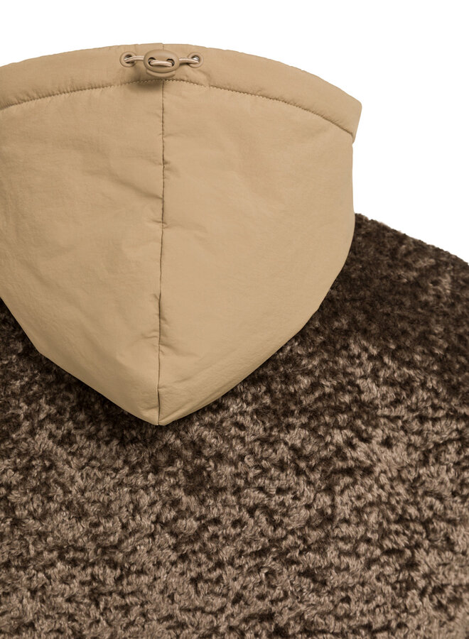Veste Yaya sans manches teddy brune réversible brun loutre