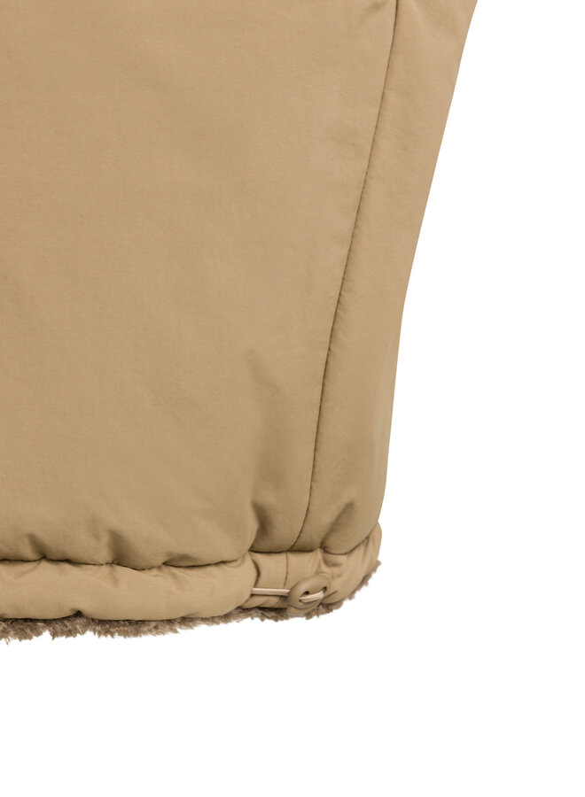 Veste Yaya sans manches teddy brune réversible brun loutre