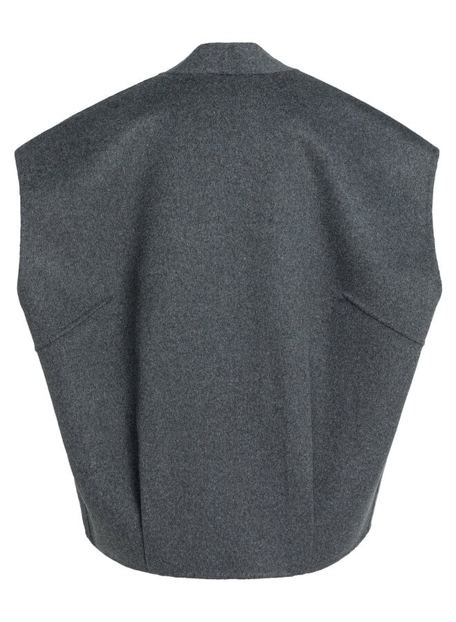 Veste Yaya surdimensionnée sans manches en lainage bleu marine