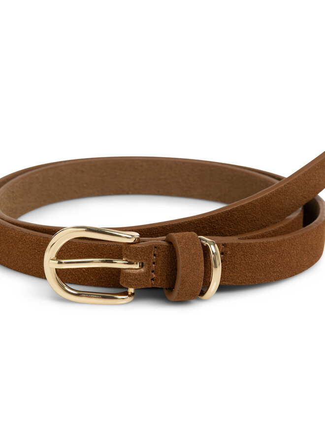 Ceinture étroite Yaya en suède tan