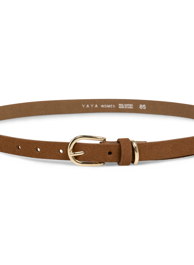 Ceinture étroite Yaya en suède tan