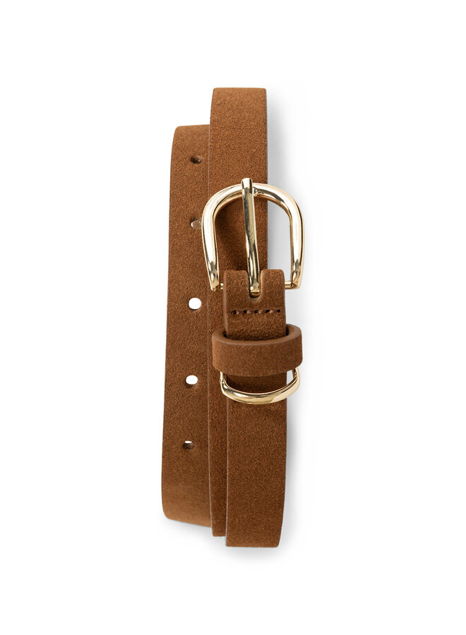 Ceinture étroite Yaya en suède tan