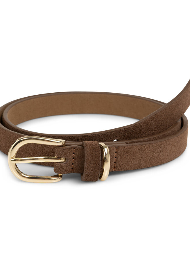 Ceinture étroite Yaya en suède tan