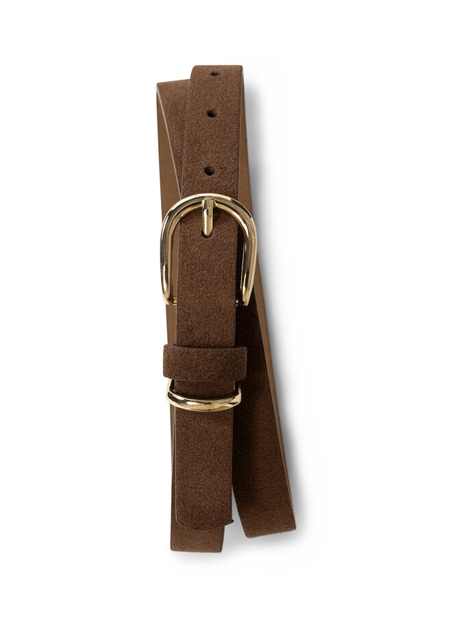 Ceinture étroite Yaya en suède tan