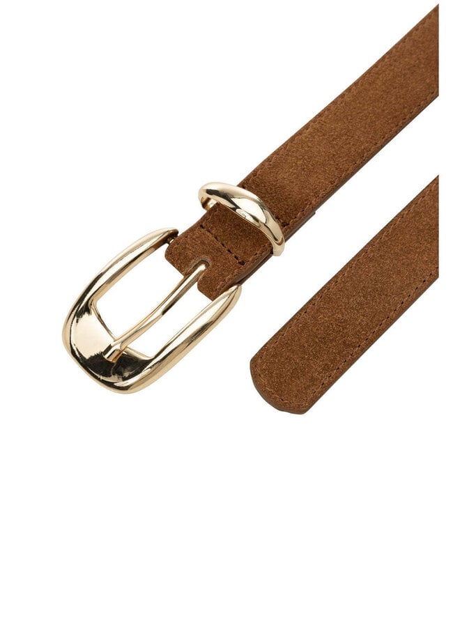 Ceinture Yaya étroite en suède brun bison