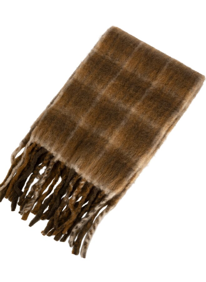 Foulard Yaya chunky à carreaux bruns