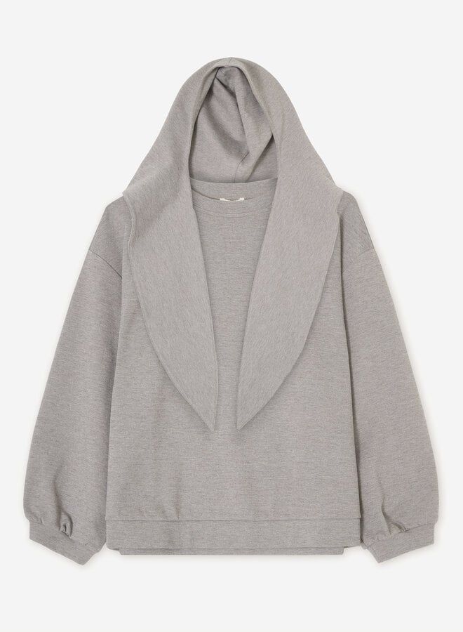 Chandail Yerse Svetlana en jersey avec foulard amovible gris argent