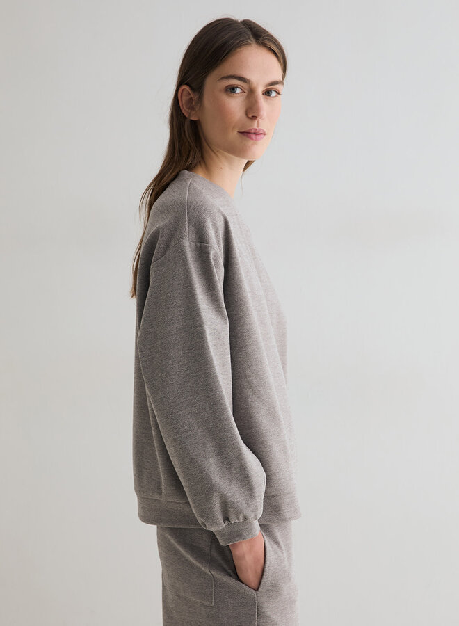 Chandail Yerse Svetlana en jersey avec foulard amovible gris argent