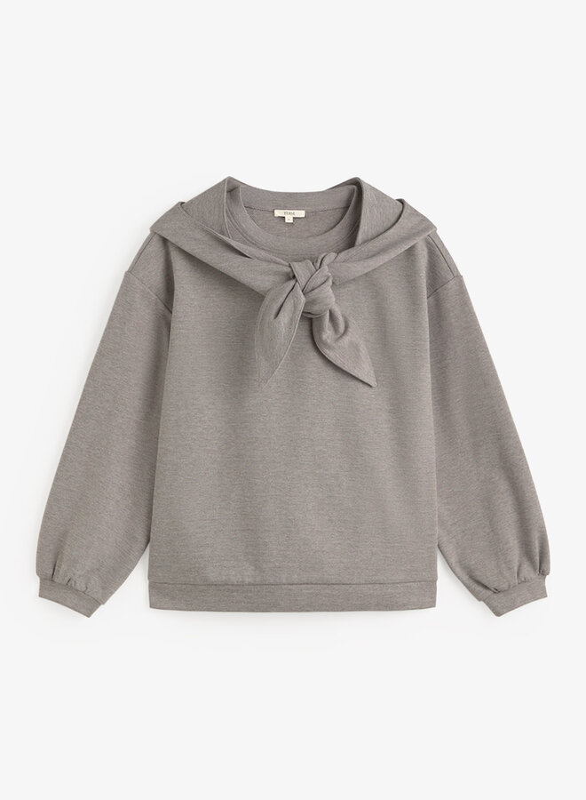 Chandail Yerse Svetlana en jersey avec foulard amovible gris argent