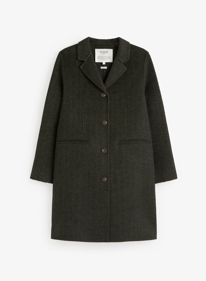 Manteau Yerse Carolina à chevrons verts & noirs