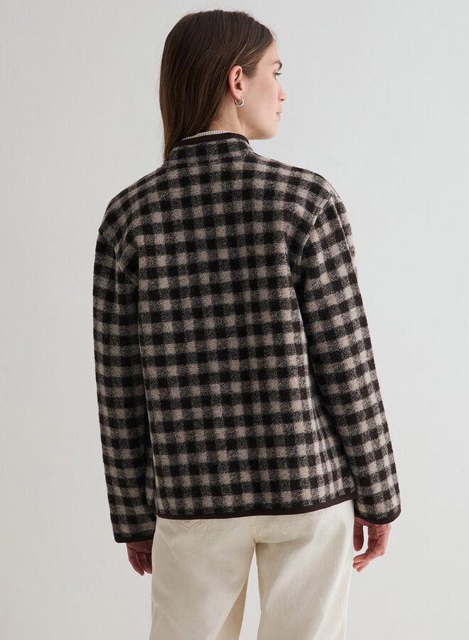 Jacket Yerse Nani à carreaux brun chocolat & écrus