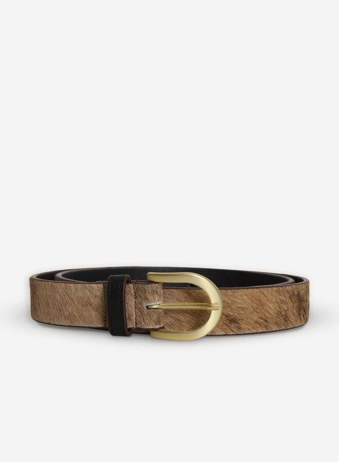 Ceinture Yerse Roma en poil beige camel