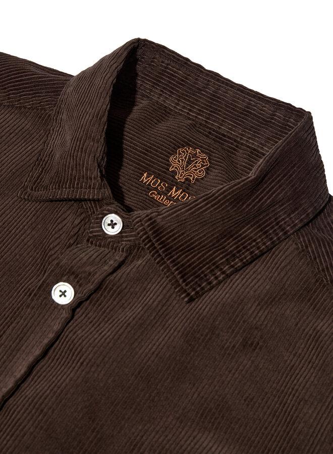 Chemise Mos Mosh Gallery Alden en corduroy brun café