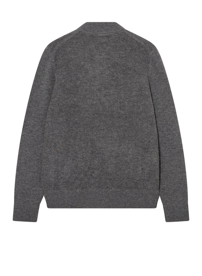 Cardigan Mos Mosh Gallery Ryan à col baseball & zip gris