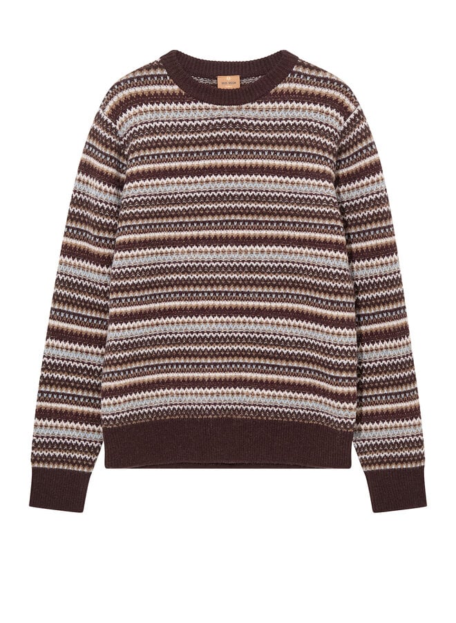 Tricot Mos Mosh Gallery Laporte norvégien brun, beige & bleu pâle multi