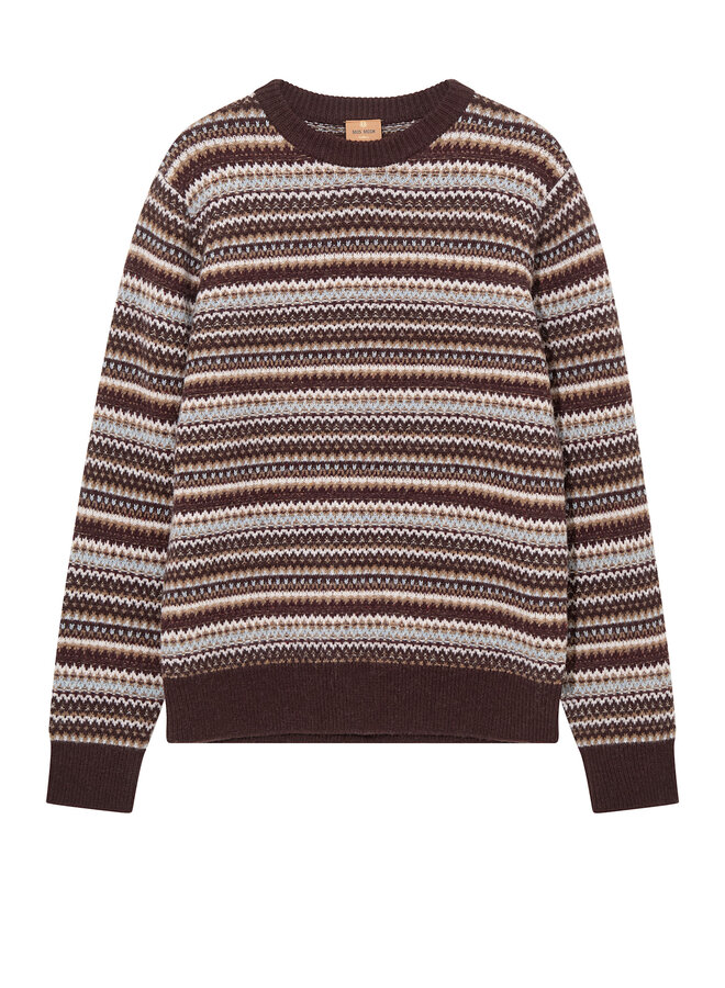 Tricot Mos Mosh Gallery Laporte norvégien brun, beige & bleu pâle multi