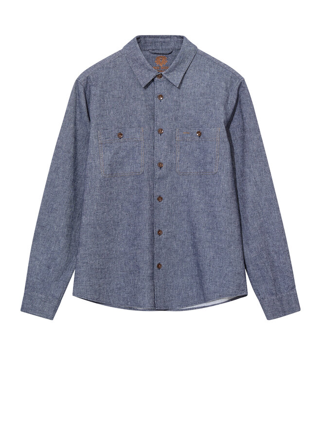 Surchemise Mos Mosh Gallery Norbert en denim bleu foncé