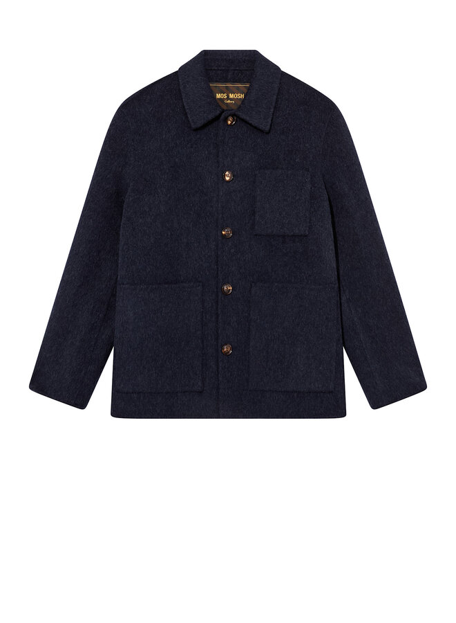 Manteau Mos Mosh Gallery Warren en lainage bleu marine