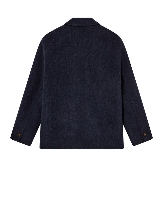 Manteau Mos Mosh Gallery Warren en lainage bleu marine