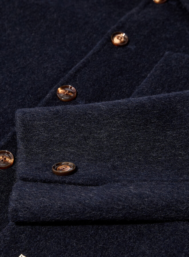 Manteau Mos Mosh Gallery Warren en lainage bleu marine