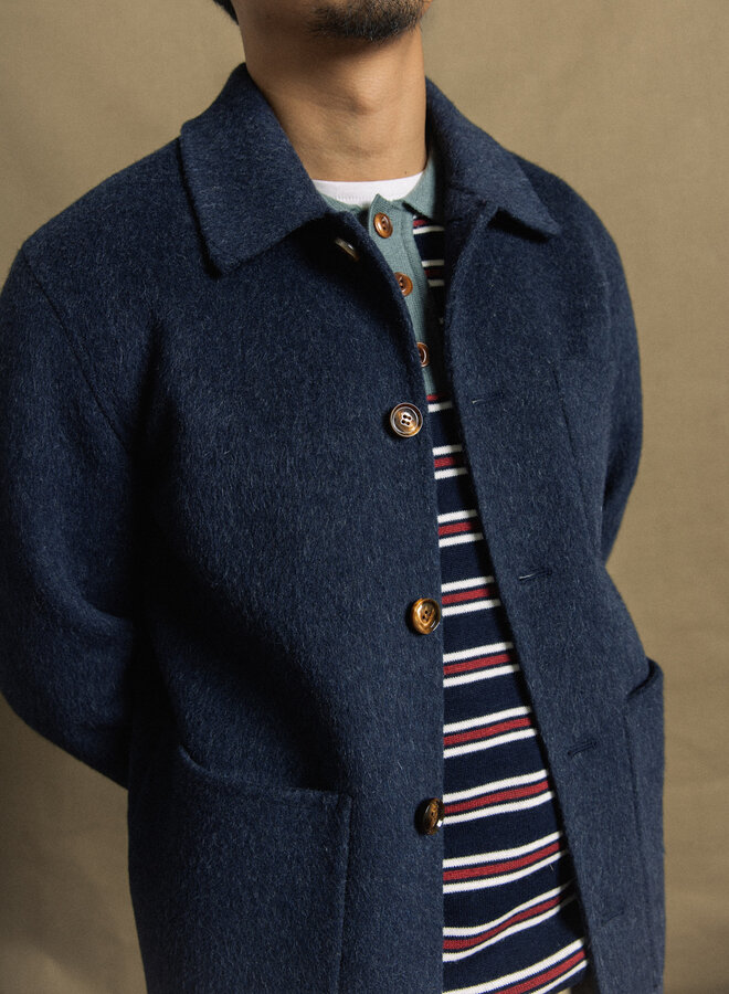 Manteau Mos Mosh Gallery Warren en lainage bleu marine