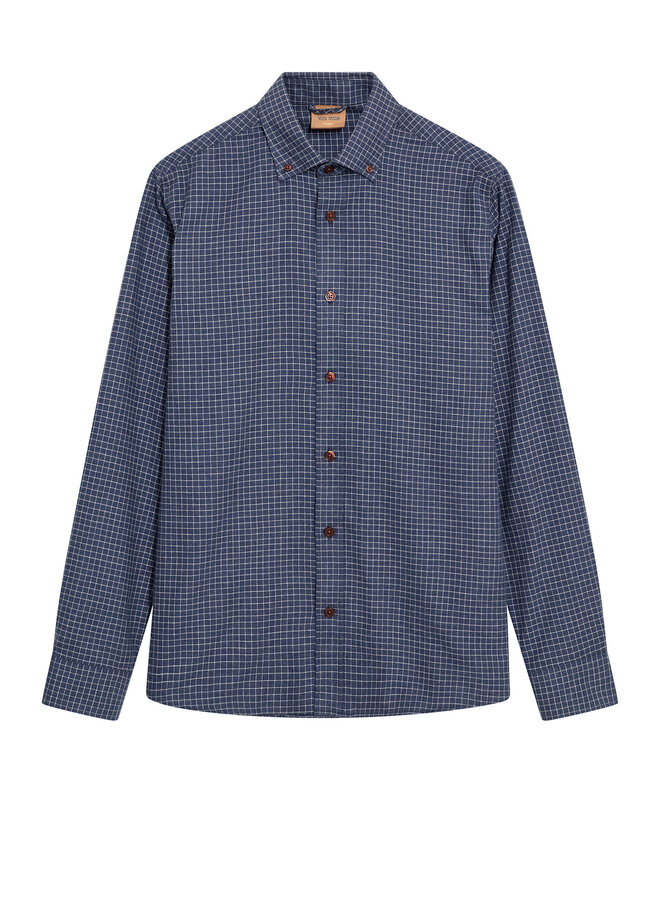 Chemise Mos Mosh Gallery Marco en flanelle bleu marine à carreaux