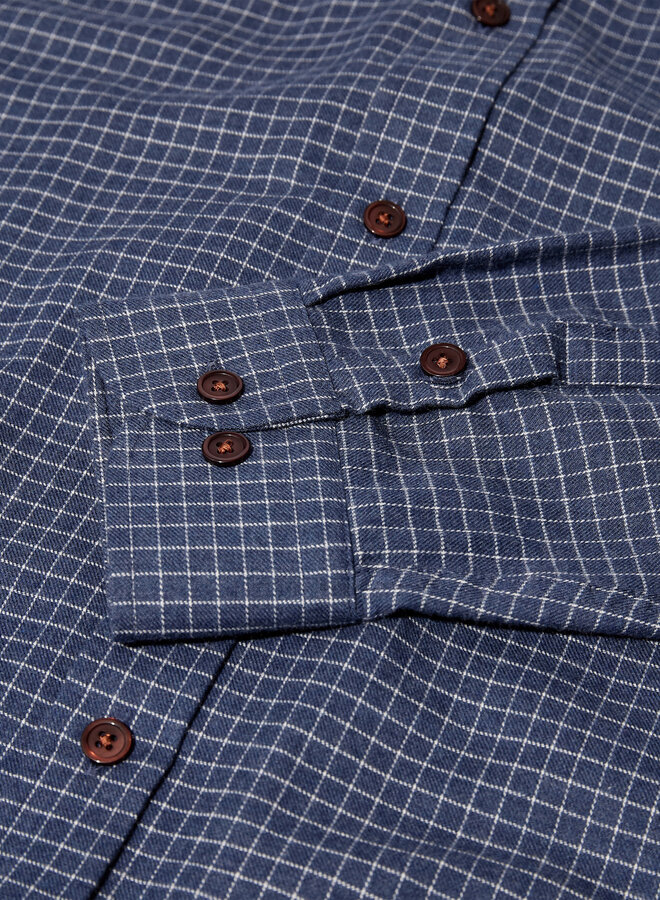 Chemise Mos Mosh Gallery Marco en flanelle bleu marine à carreaux