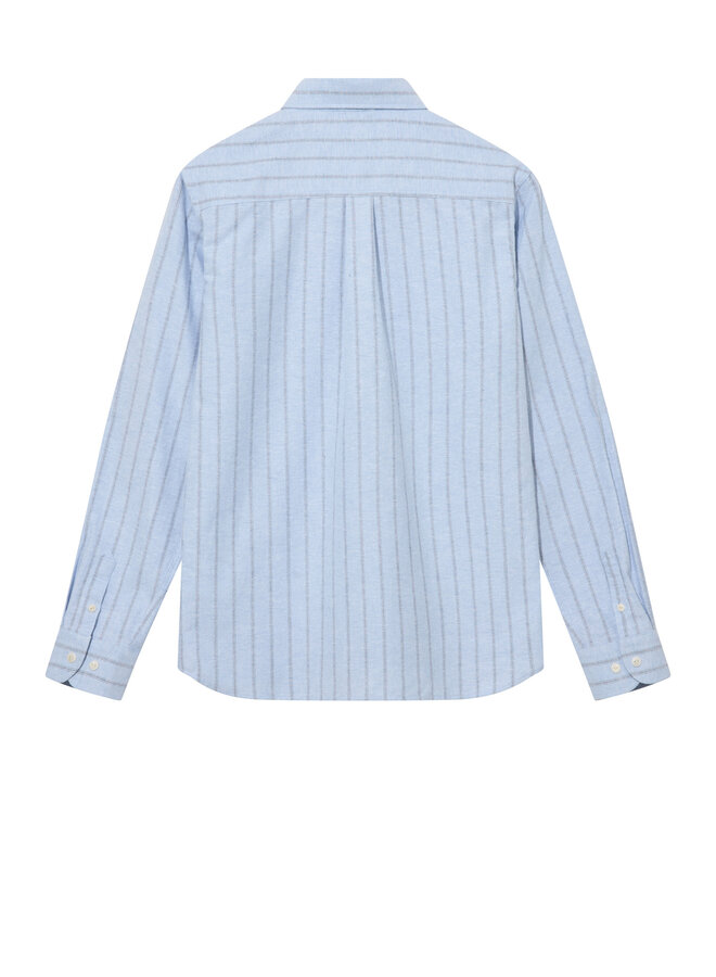 Chemise Mos Mosh Gallery Marco Brush bleu pâle rayée brune